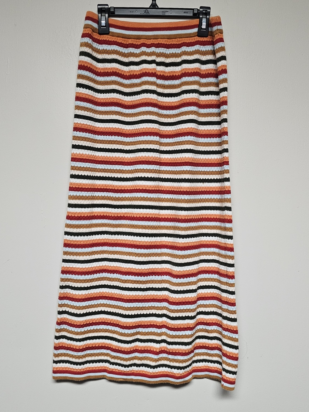 Zara Striped‎ Maxi Skirt Crochet Beach Coverup Cottagecore Summer Size Small Red